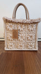 borsa granny square avorio