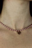 Collana oro rosa all'uncinetto con perline - fafiki